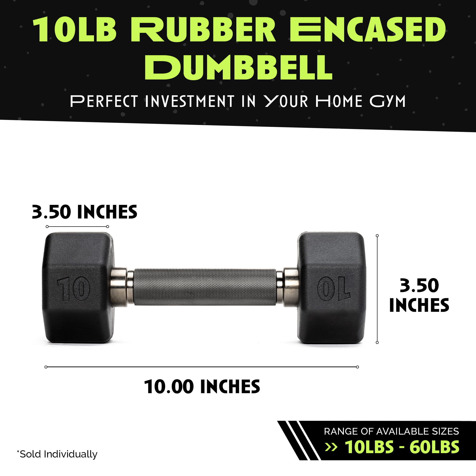 Rage Fitness Octo Rubber Dumbbell With Easy Grip Handle