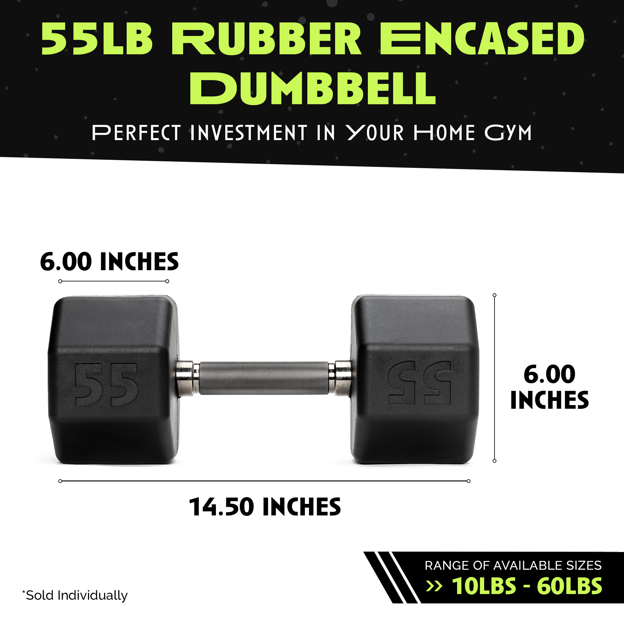 Rage Fitness Octo Rubber Dumbbell With Easy Grip Handle