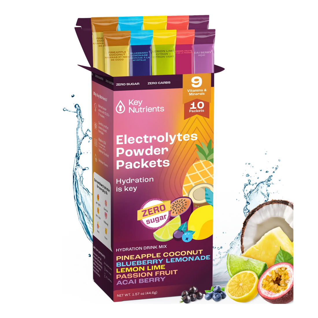 Electrolyte Recovery Plus Powder Travel Packets Zero Carb Calorie Free