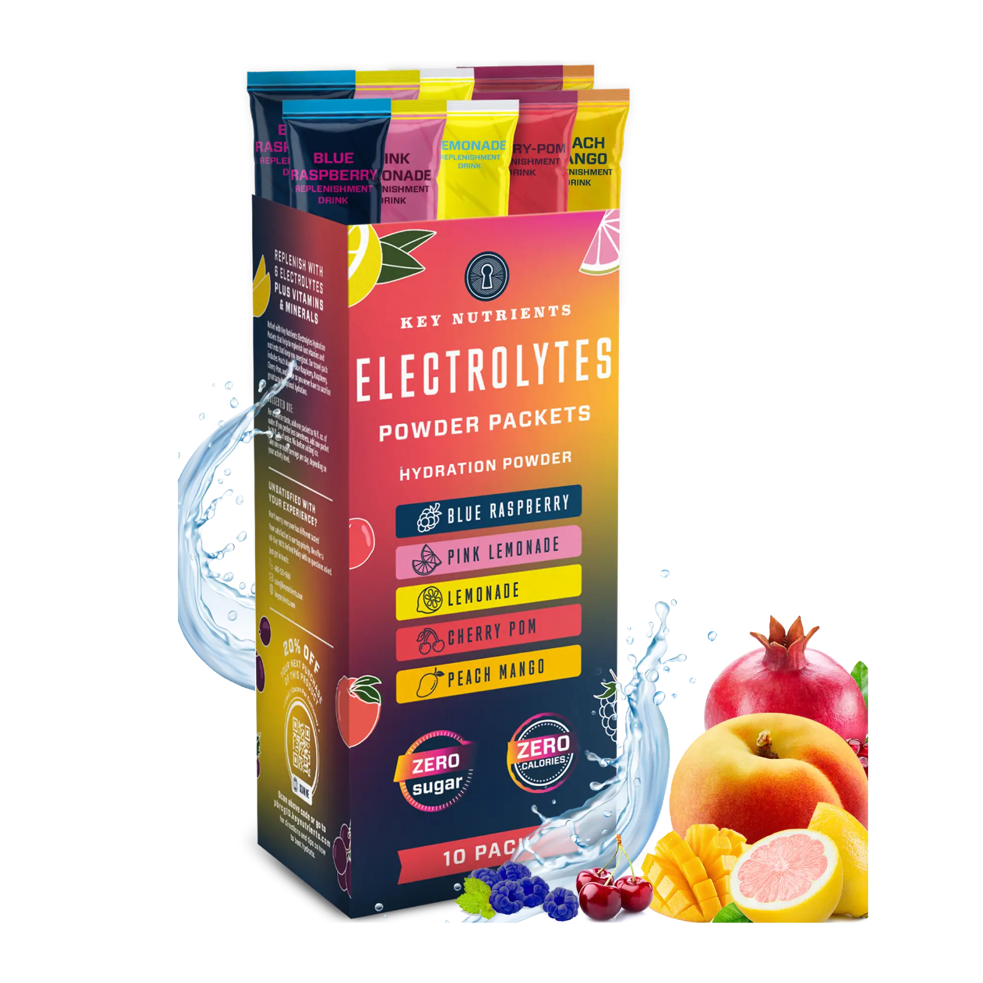 Electrolyte Recovery Plus Powder Travel Packets Zero Carb Calorie Free