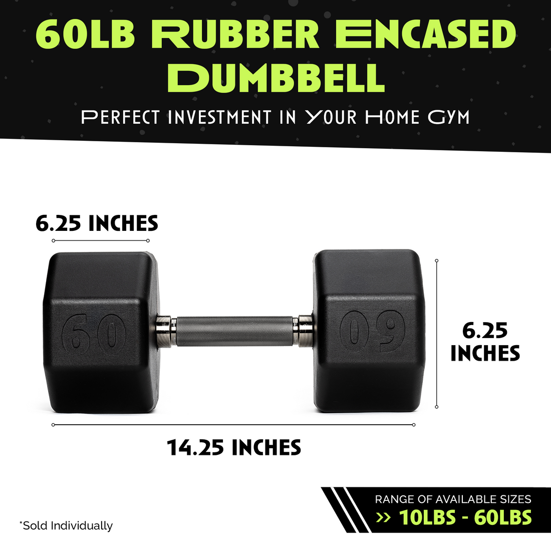Rage Fitness Octo Rubber Dumbbell With Easy Grip Handle