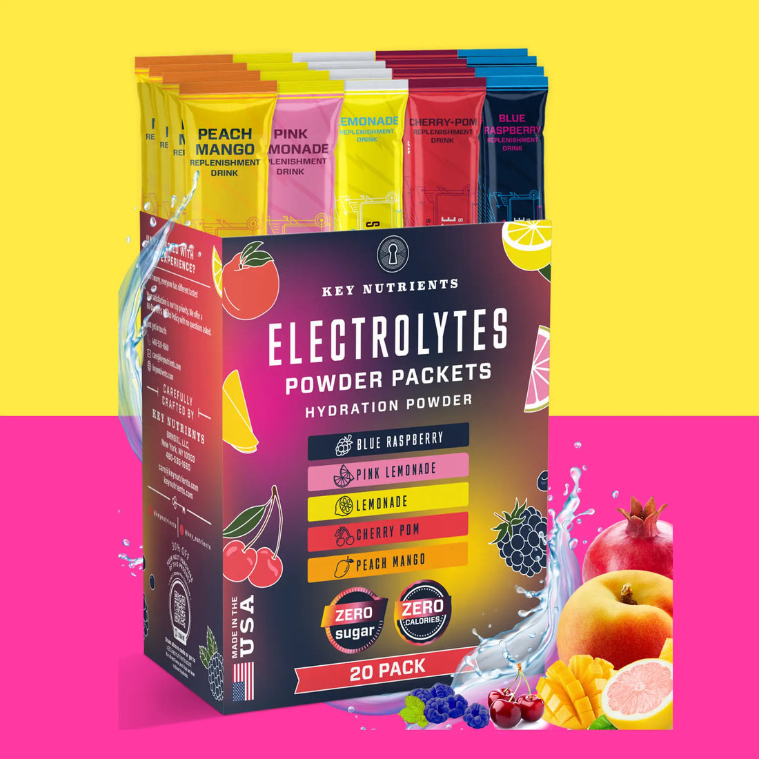 Electrolyte Recovery Plus Powder Travel Packets Zero Carb Calorie Free