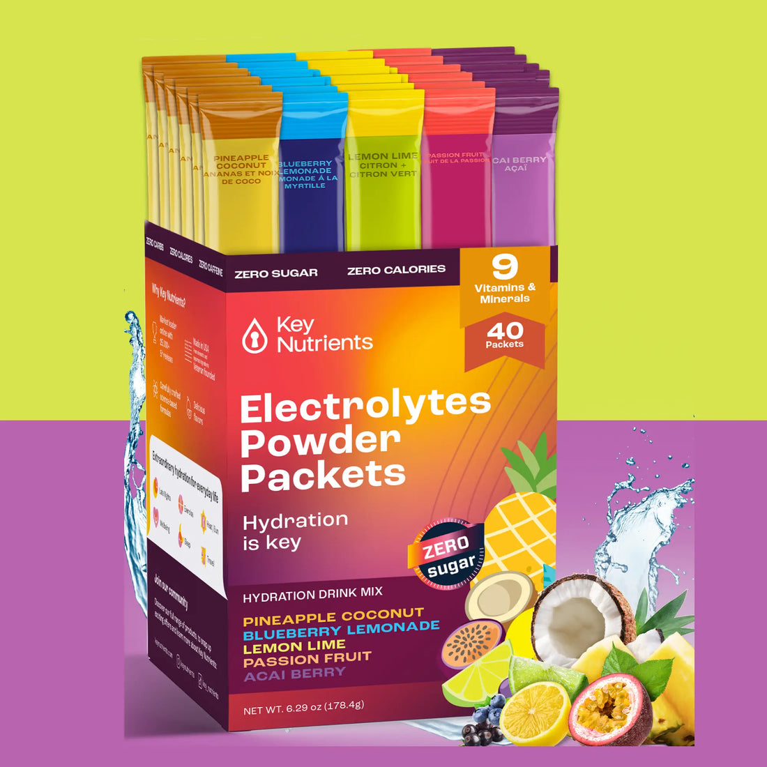 Electrolyte Recovery Plus Powder Travel Packets Zero Carb Calorie Free