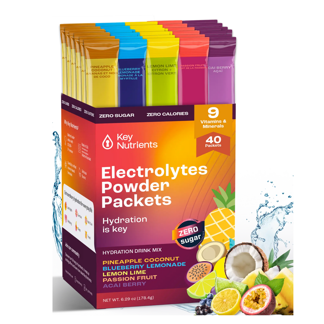 Electrolyte Recovery Plus Powder Travel Packets Zero Carb Calorie Free