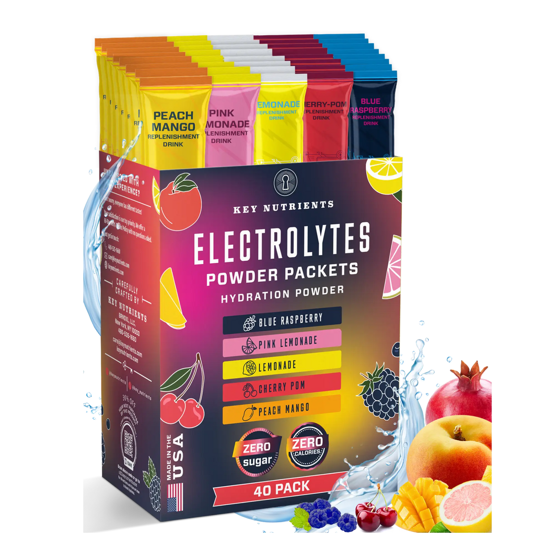 Electrolyte Recovery Plus Powder Travel Packets Zero Carb Calorie Free