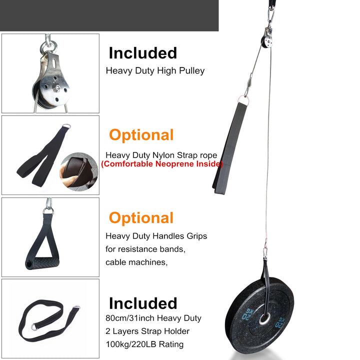 Pulley Cable Attachment For Arm Biceps Triceps Training Home Gym
