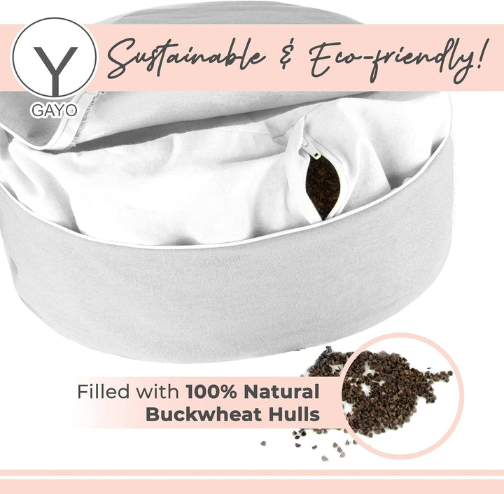 Gayo’s Premium Buckwheat Meditation Cushion Ergonomically Crafted for Posture