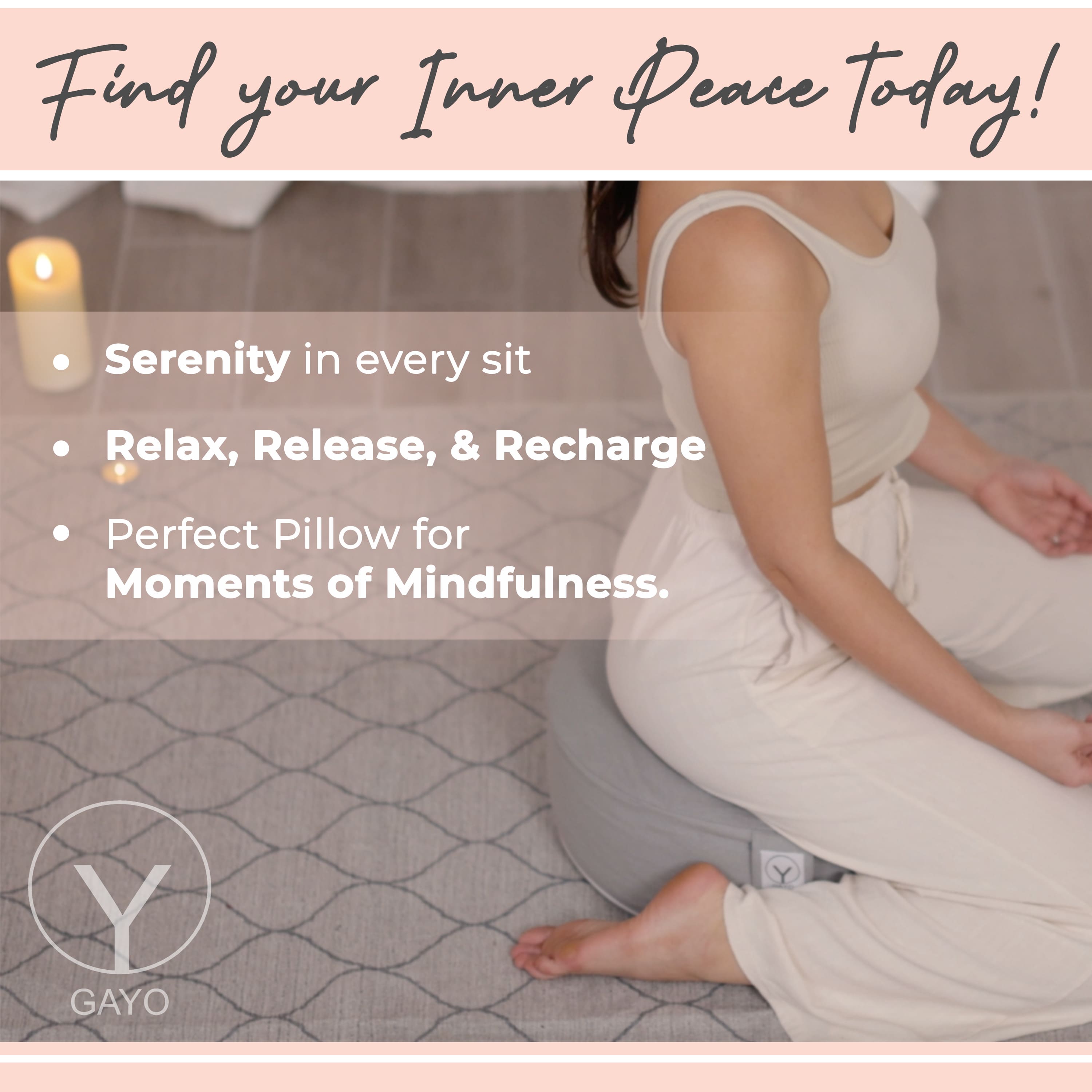 Gayo’s Premium Buckwheat Meditation Cushion Ergonomically Crafted for Posture