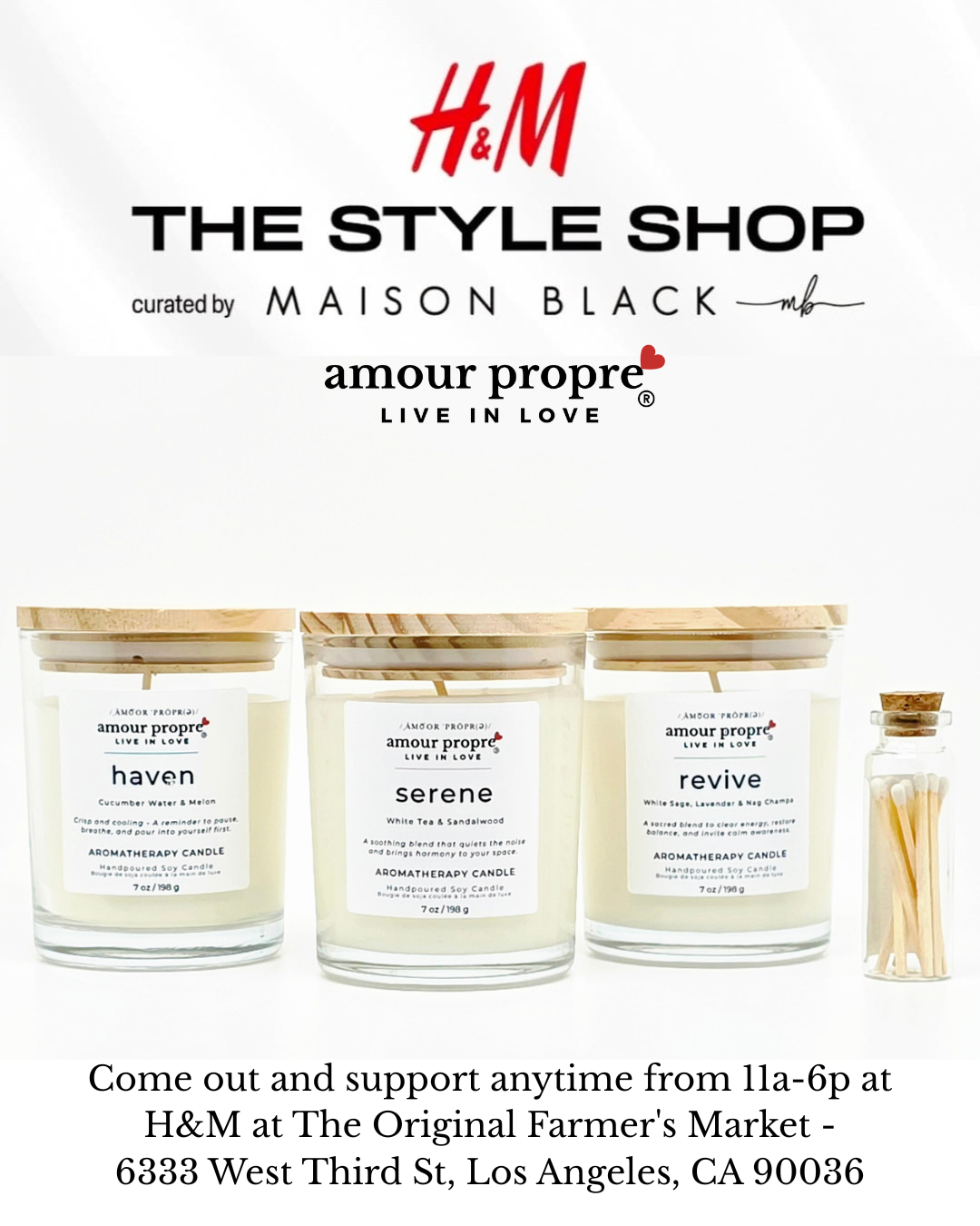 Amour Propre Aromatherapy Collection Trio Serene Haven Revive Soy Candles