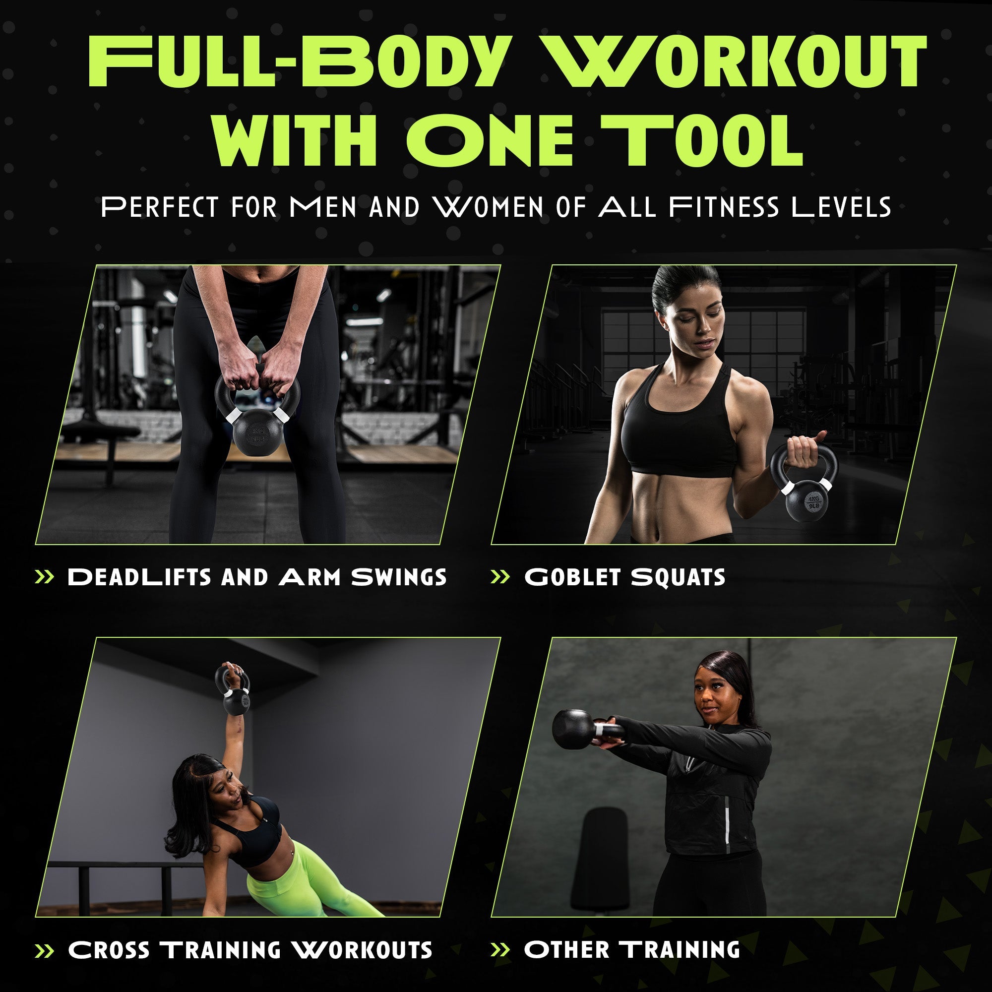 Rage Fitness Single Cast Iron Kettlebell For Strength Training