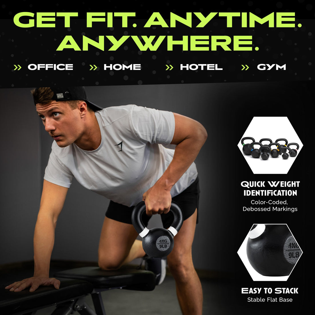 Rage Fitness Single Cast Iron Kettlebell For Strength Training