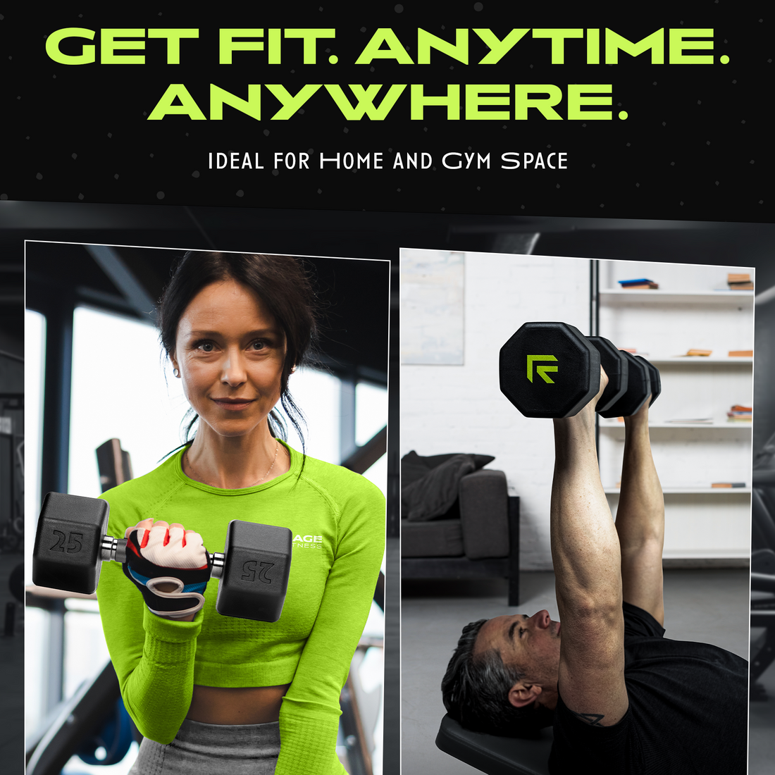 Rage Fitness Octo Rubber Dumbbell With Easy Grip Handle