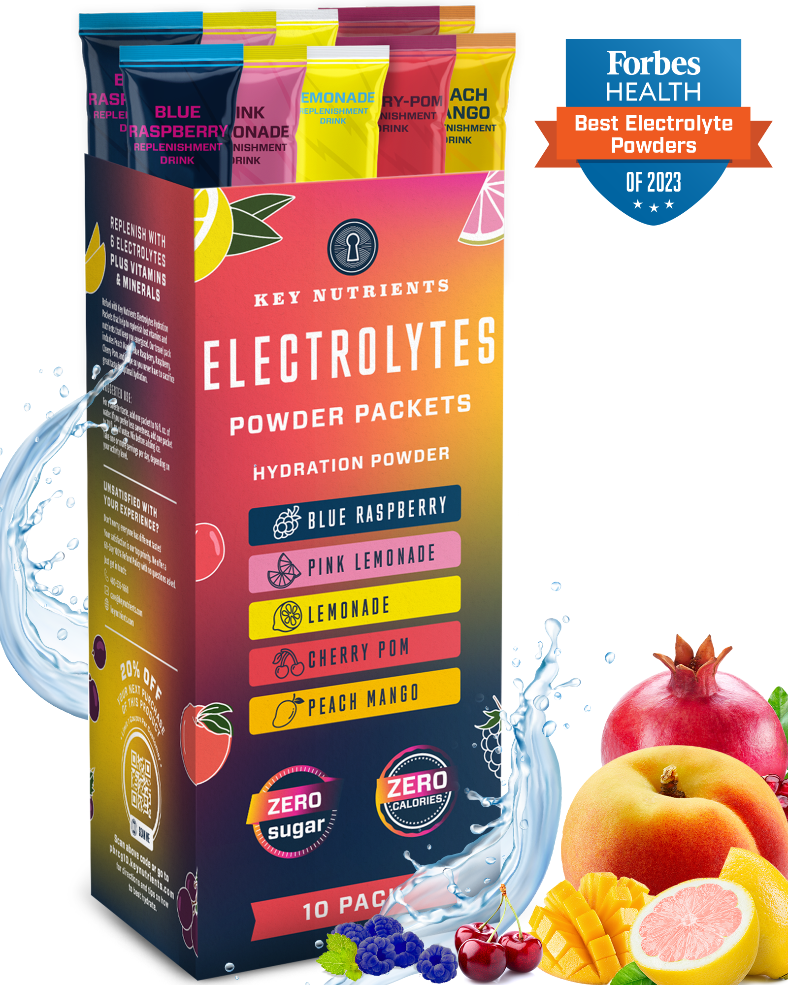 Electrolyte Recovery Plus Powder Travel Packets Zero Carb Calorie Free
