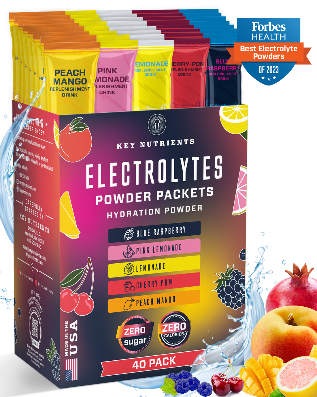 Electrolyte Recovery Plus Powder Travel Packets Zero Carb Calorie Free