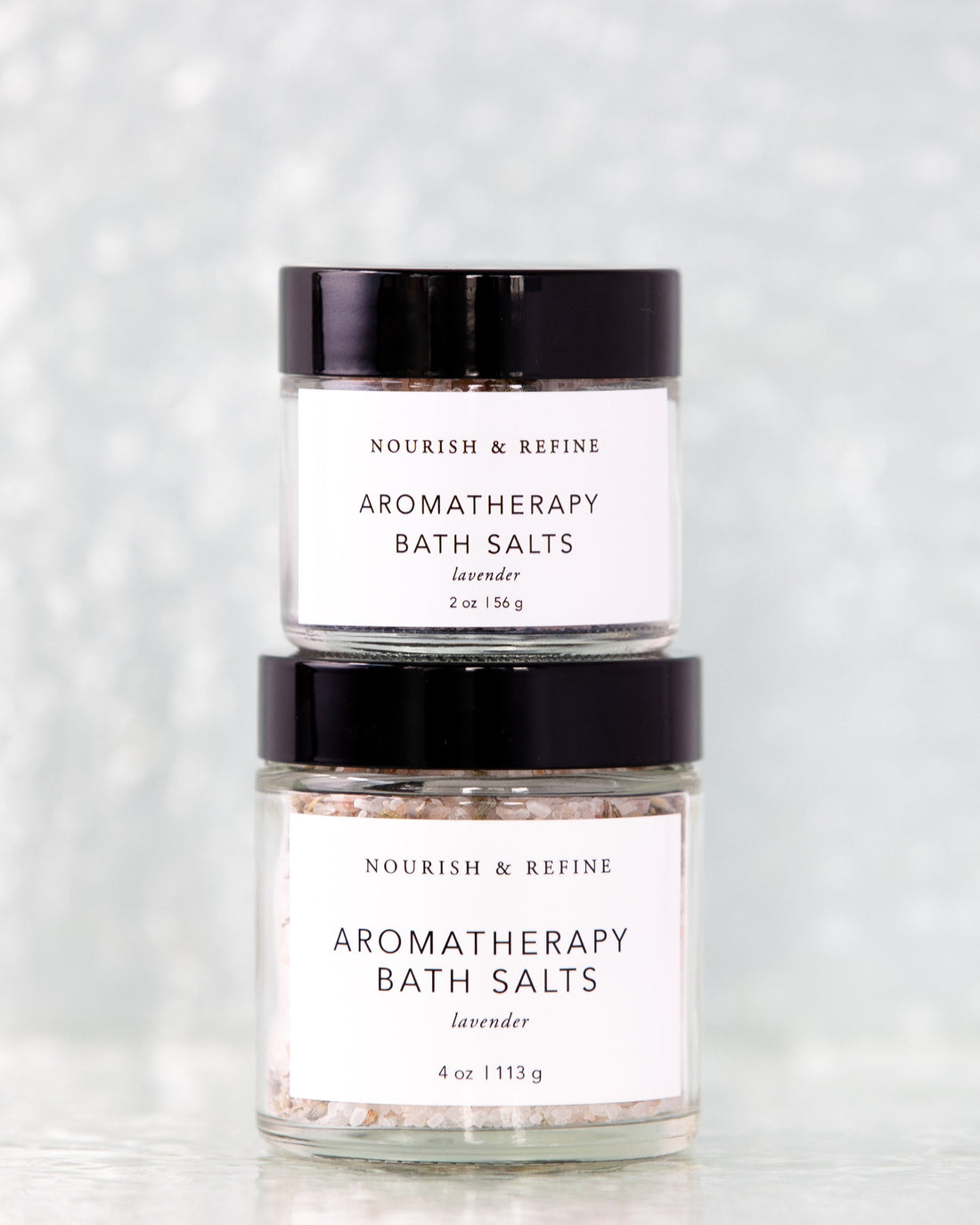 Aromatherapy Bath Salts With Organic Lavender And Dried Buds
