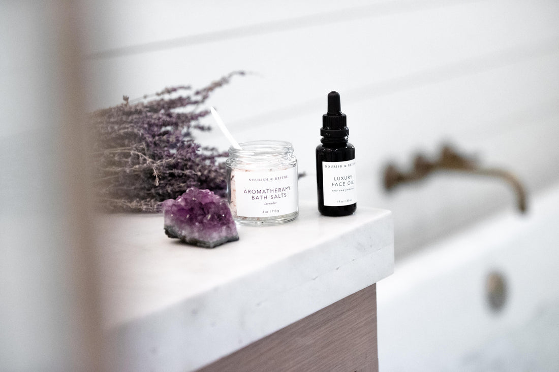 Aromatherapy Bath Salts With Organic Lavender And Dried Buds
