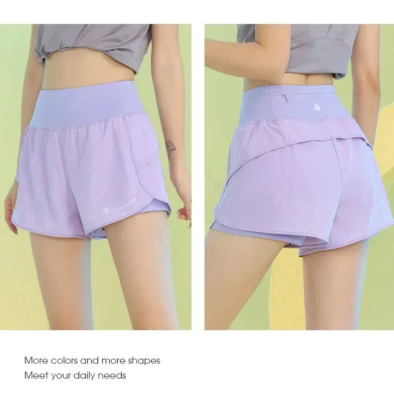 PHIGEER Yoga Shorts For Women Breathable Lightweight Gym With Pocket