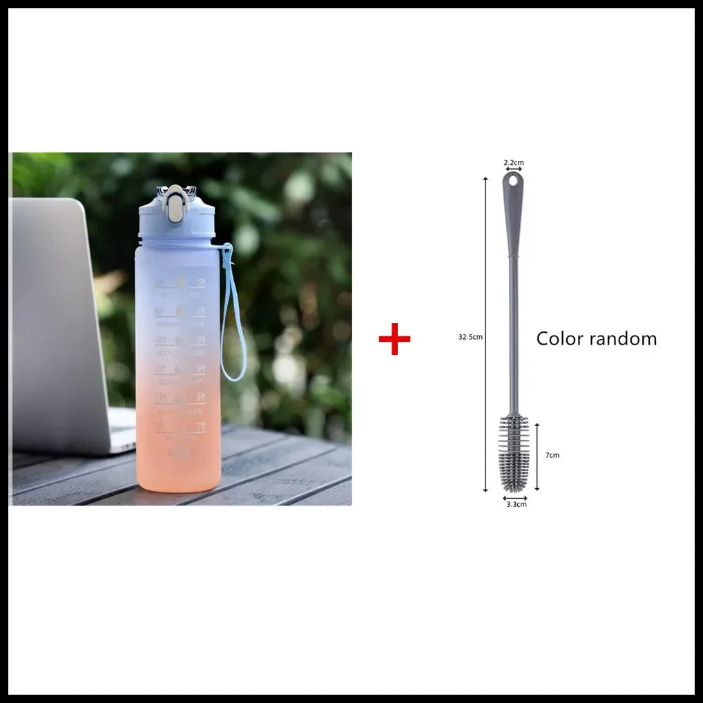 Time Marker Water Bottle BPA Free Leak Proof For Outdoor Fitness