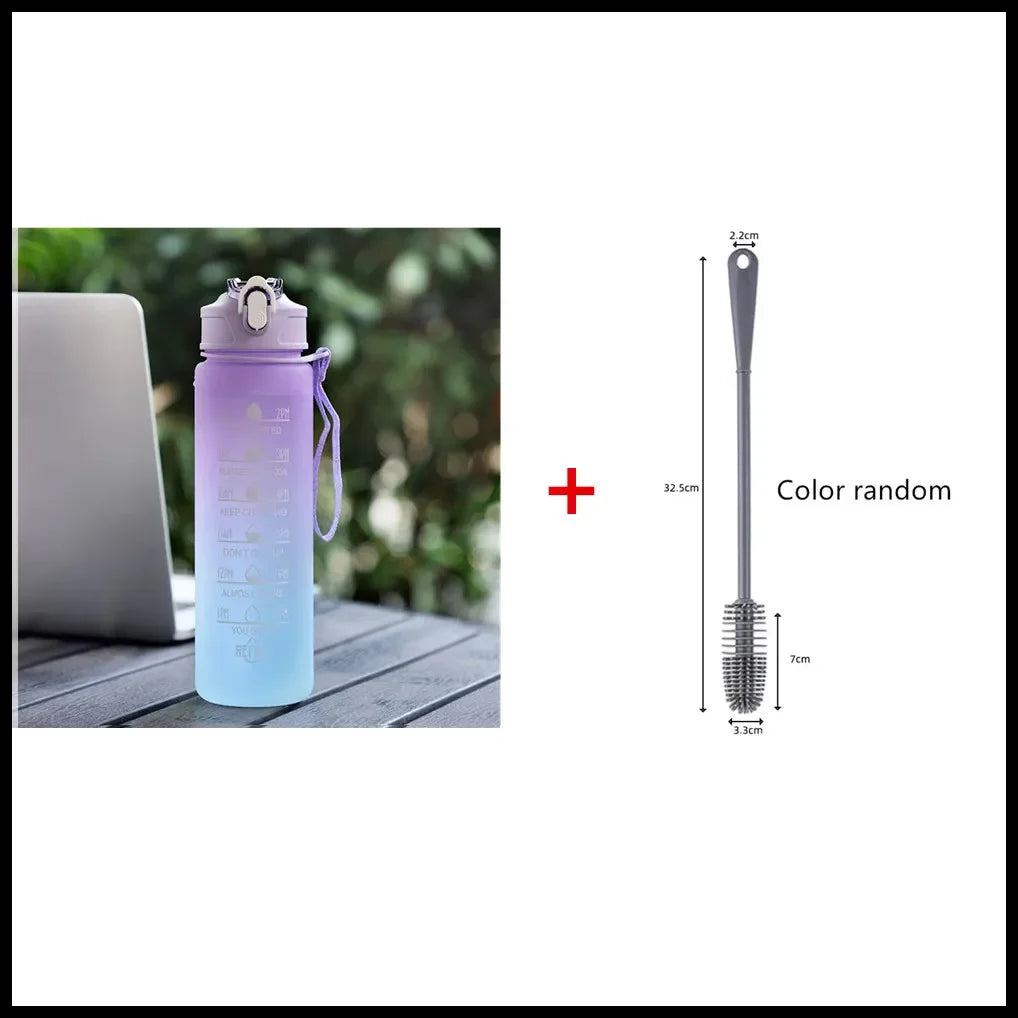 Time Marker Water Bottle BPA Free Leak Proof For Outdoor Fitness