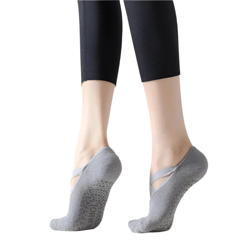 Yoga Socks Women Cotton Silicone Non Slip Pilates Barre Sock