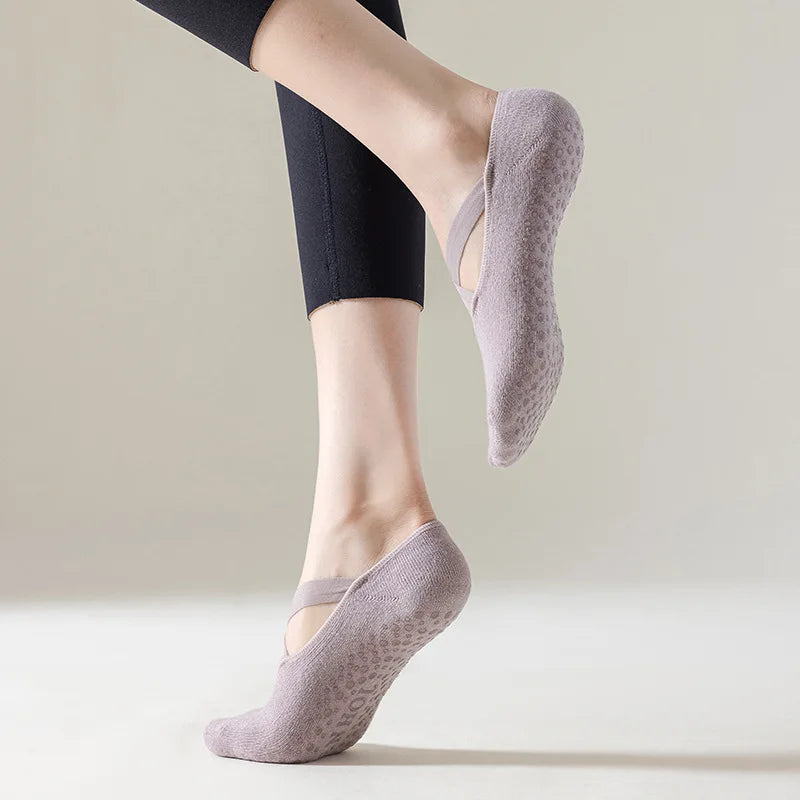 Yoga Socks Women Cotton Silicone Non Slip Pilates Barre Sock