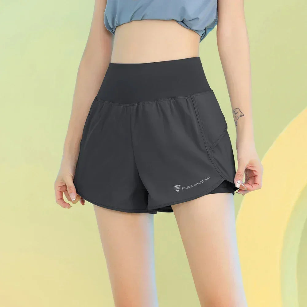 PHIGEER Yoga Shorts For Women Breathable Lightweight Gym With Pocket