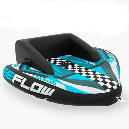 Inflatable Towable Tube for Boating 2 Rider Capacity with Deck Seats