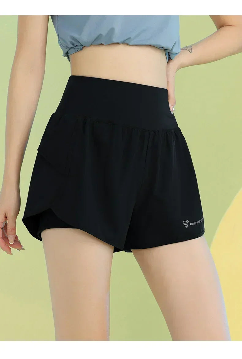 PHIGEER Yoga Shorts For Women Breathable Lightweight Gym With Pocket