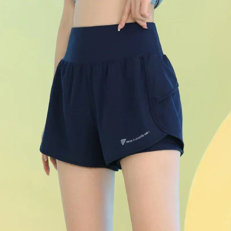 PHIGEER Yoga Shorts For Women Breathable Lightweight Gym With Pocket