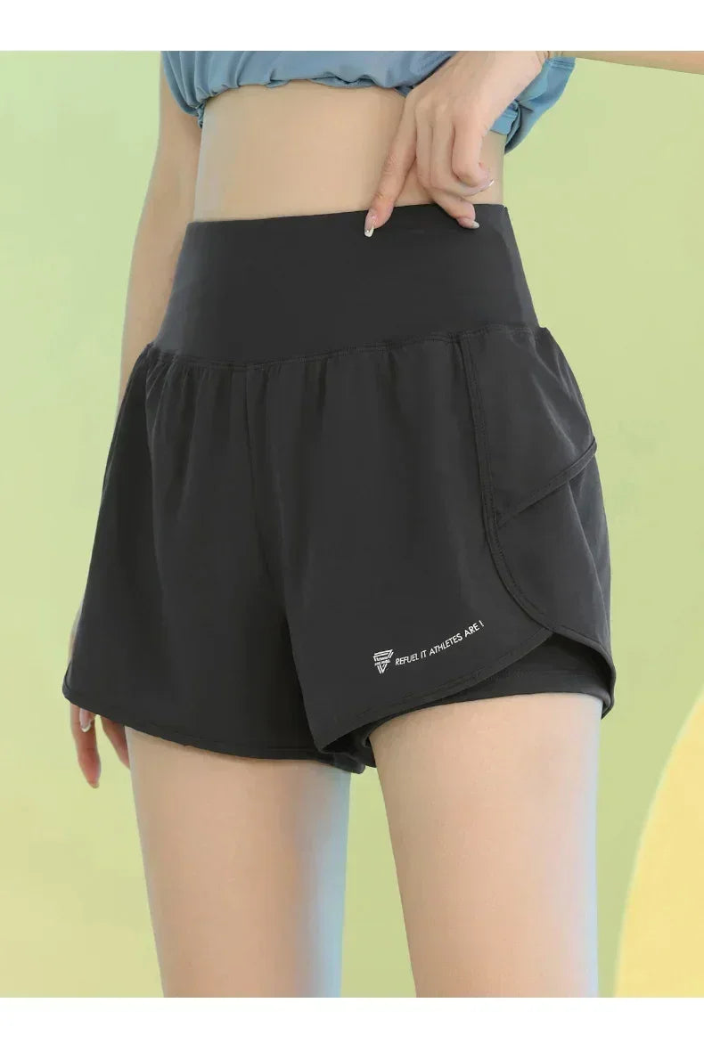 PHIGEER Yoga Shorts For Women Breathable Lightweight Gym With Pocket