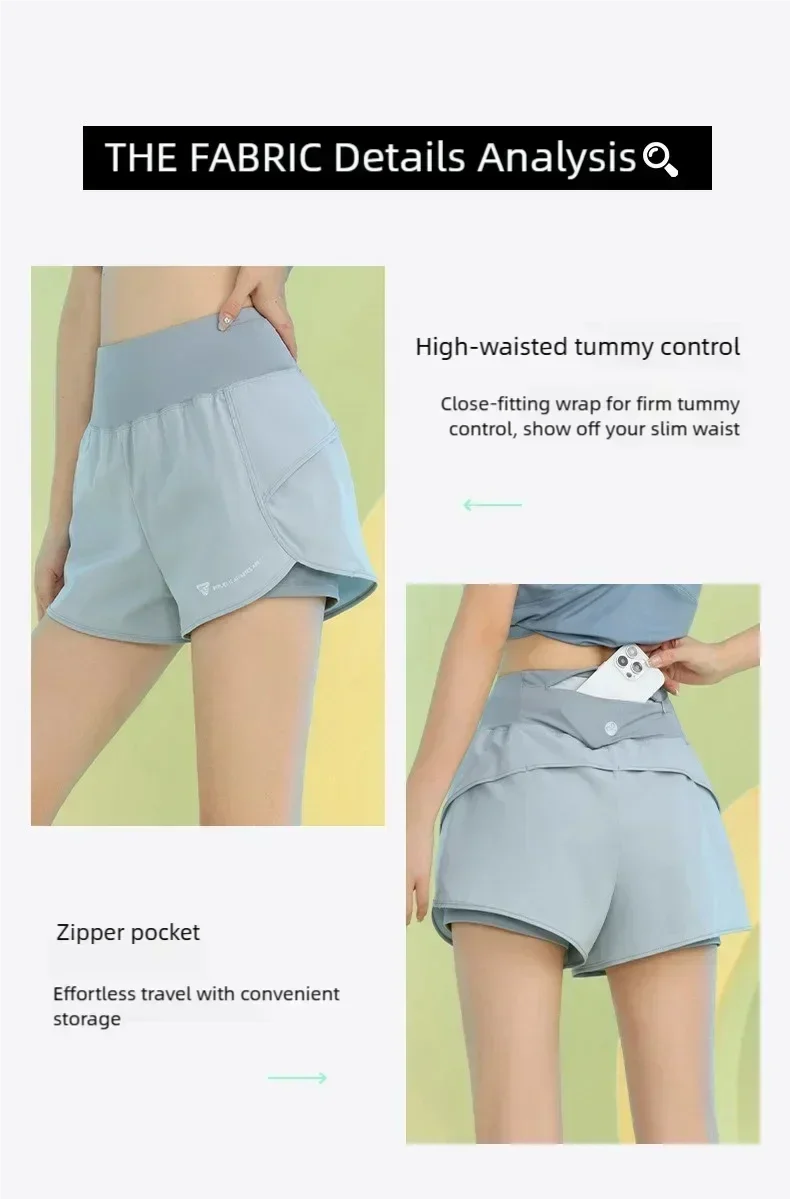 PHIGEER Yoga Shorts For Women Breathable Lightweight Gym With Pocket