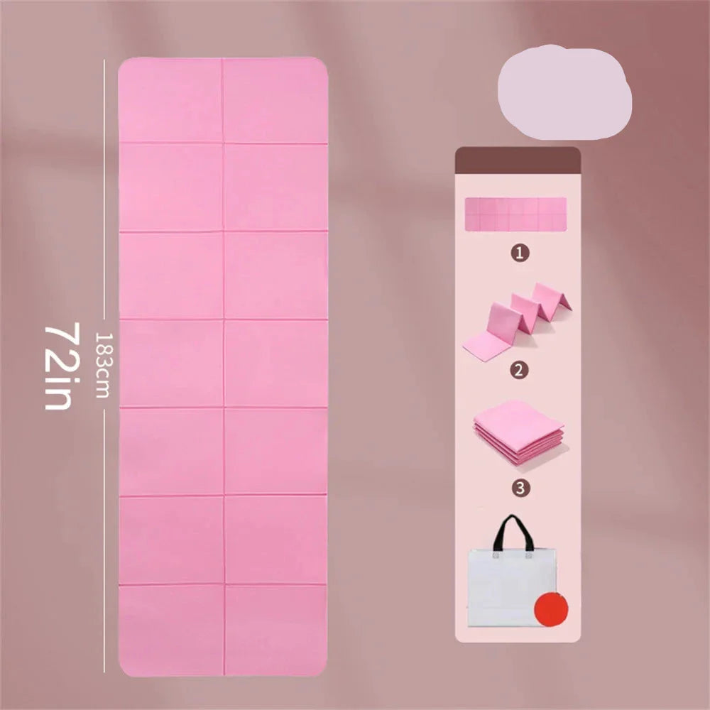 4mm Foldable Yoga Mat for Yoga Pilates and Floor Workouts