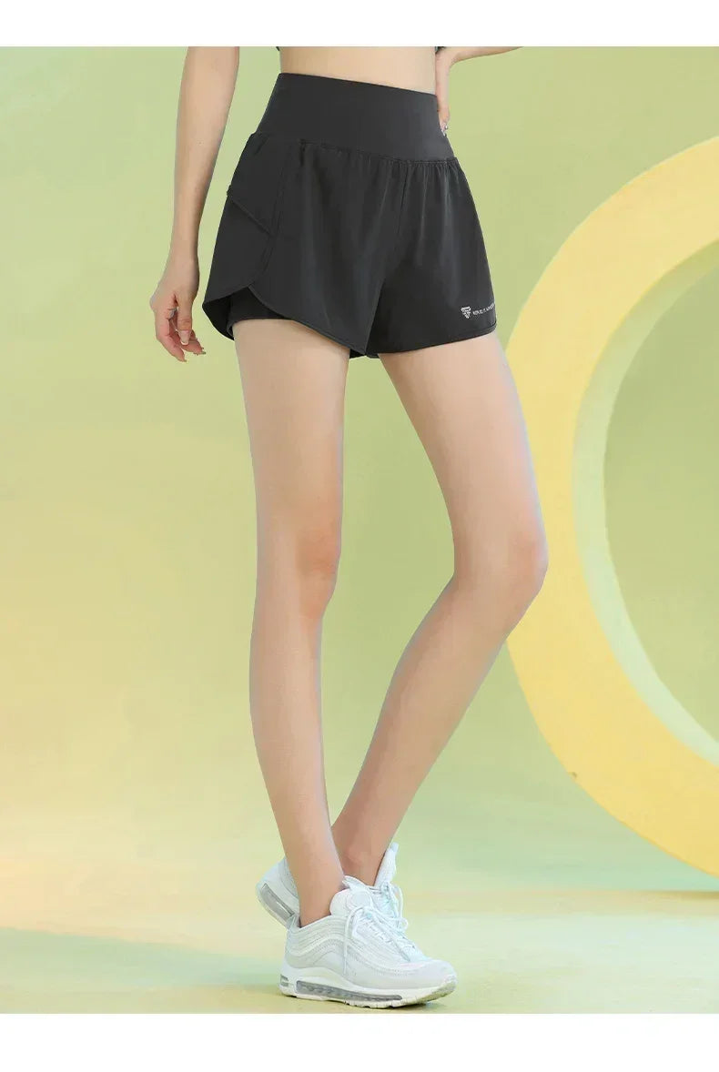 PHIGEER Yoga Shorts For Women Breathable Lightweight Gym With Pocket