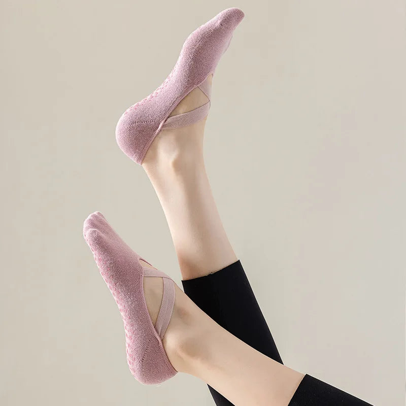 Yoga Socks Women Cotton Silicone Non Slip Pilates Barre Sock