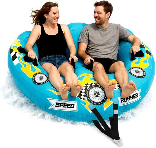 Inflatable Towable Tube for Boating 2-4 Person Deck Seats