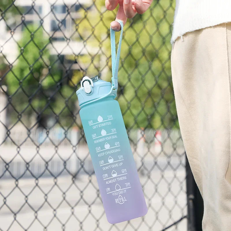 Time Marker Water Bottle BPA Free Leak Proof For Outdoor Fitness