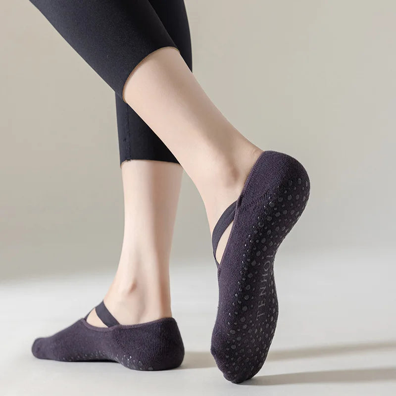 Yoga Socks Women Cotton Silicone Non Slip Pilates Barre Sock