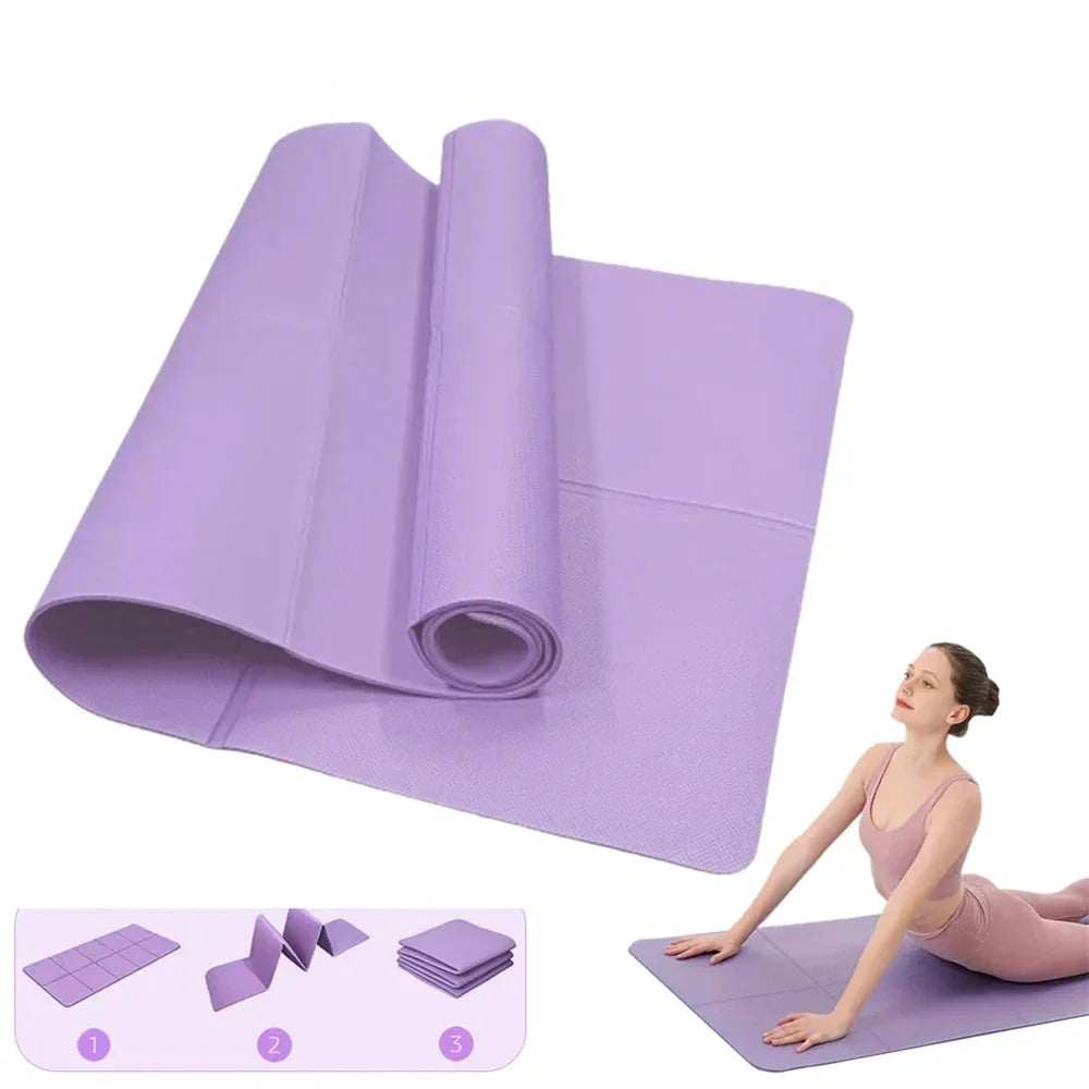 4mm Foldable Yoga Mat for Yoga Pilates and Floor Workouts