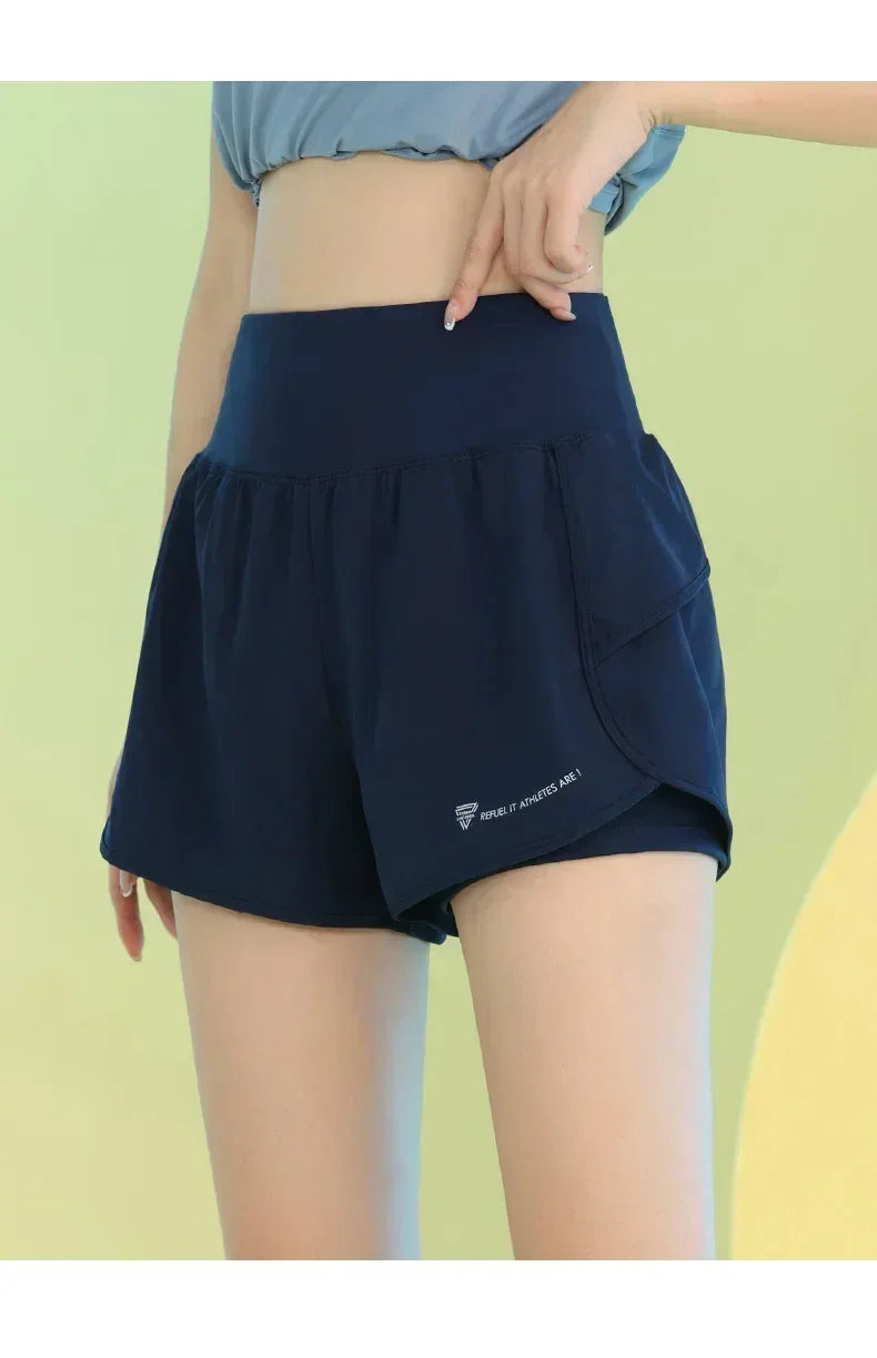 PHIGEER Yoga Shorts For Women Breathable Lightweight Gym With Pocket