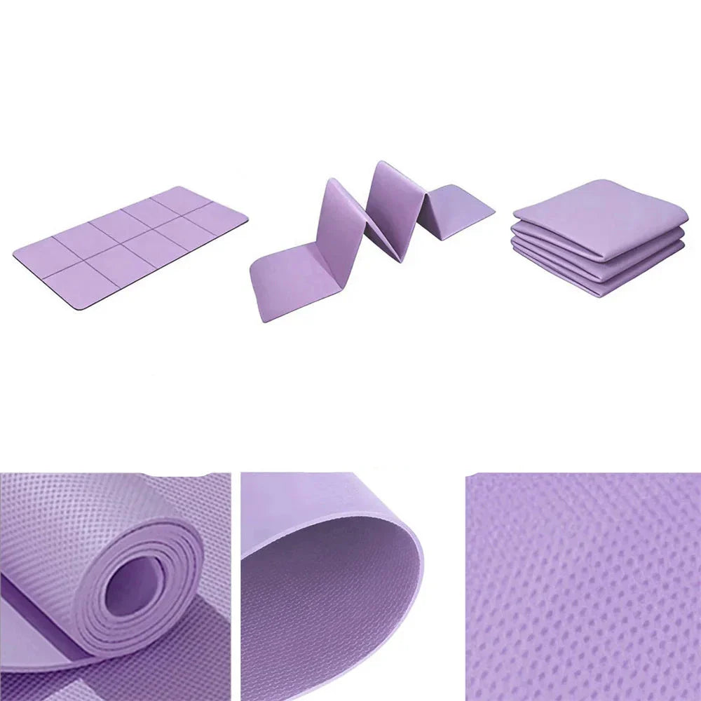 4mm Foldable Yoga Mat for Yoga Pilates and Floor Workouts