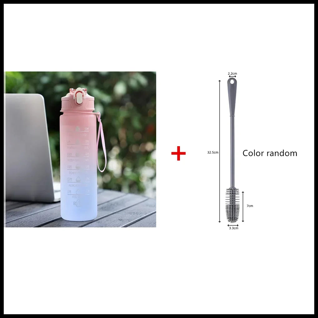 Time Marker Water Bottle BPA Free Leak Proof For Outdoor Fitness