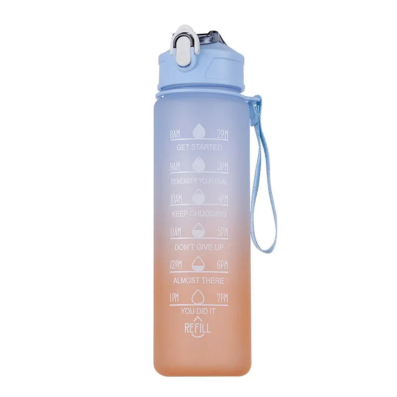 Time Marker Water Bottle BPA Free Leak Proof For Outdoor Fitness