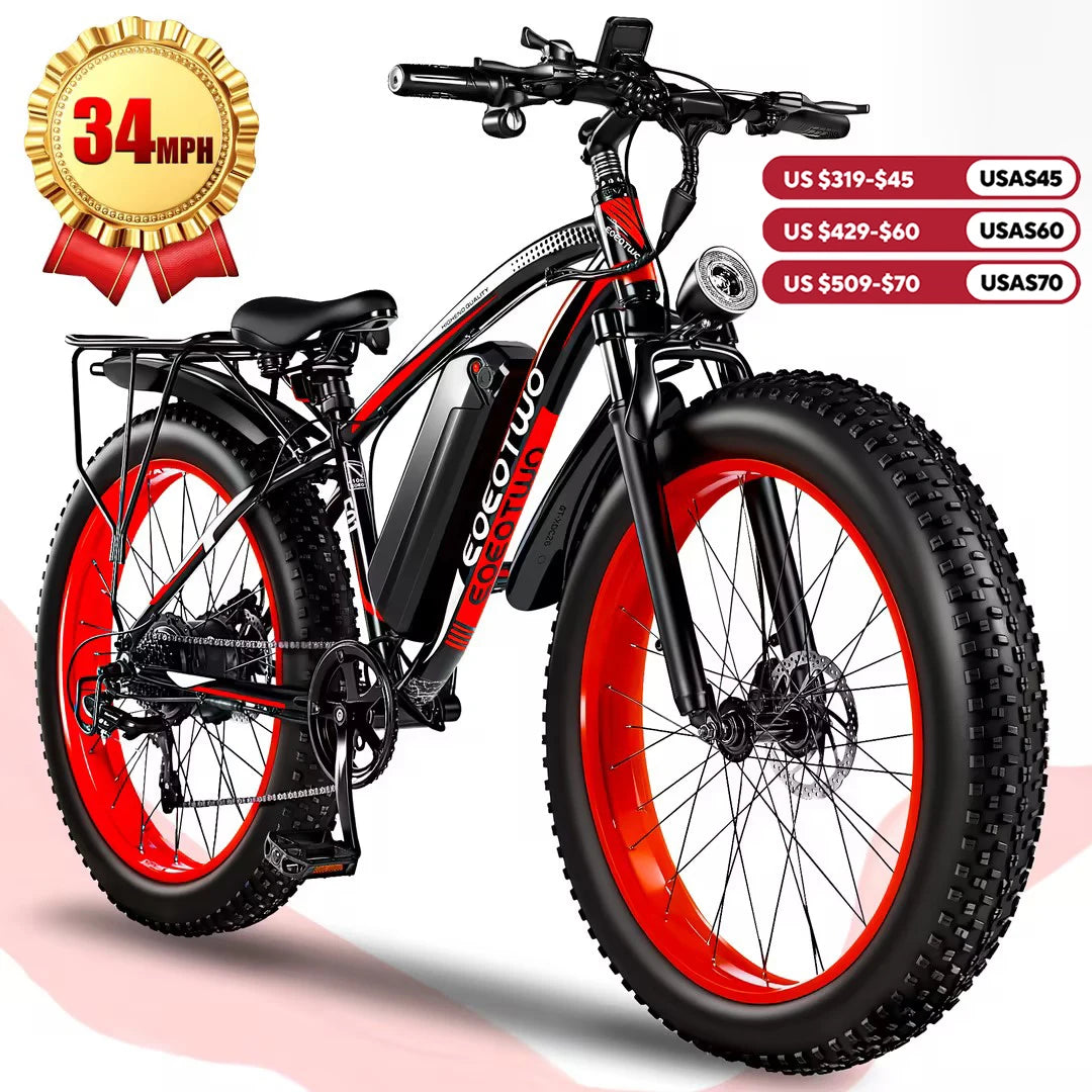 EOEOTWOC 1500W Electric Bike 48V 15Ah Fat Tire Ebike 34MPH