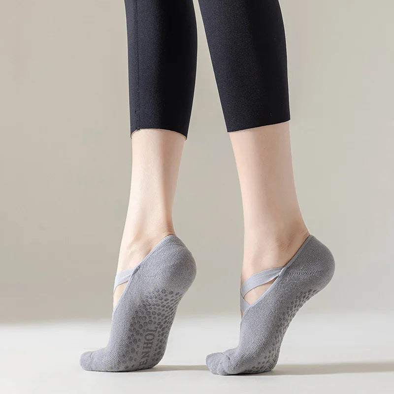 Yoga Socks Women Cotton Silicone Non Slip Pilates Barre Sock