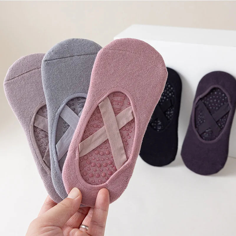 Yoga Socks Women Cotton Silicone Non Slip Pilates Barre Sock