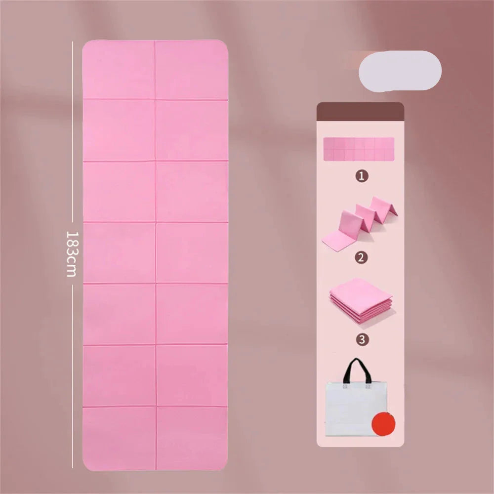 4mm Foldable Yoga Mat for Yoga Pilates and Floor Workouts