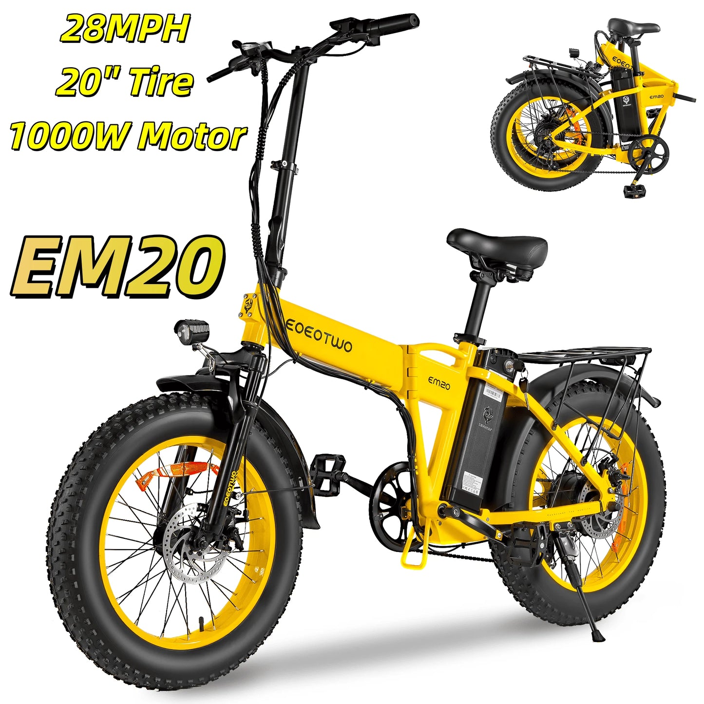 EOEOTWOC 1500W Electric Bike 48V 15Ah Fat Tire Ebike 34MPH