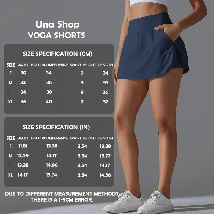 Una-Shop High Waist Yoga Shorts With Pockets For Women