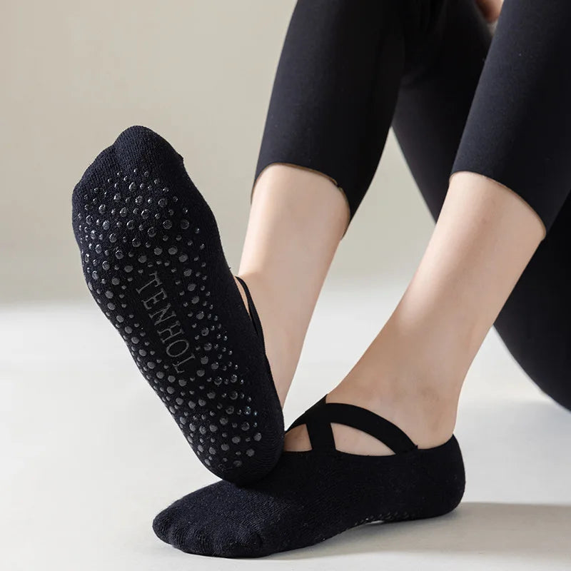 Yoga Socks Women Cotton Silicone Non Slip Pilates Barre Sock