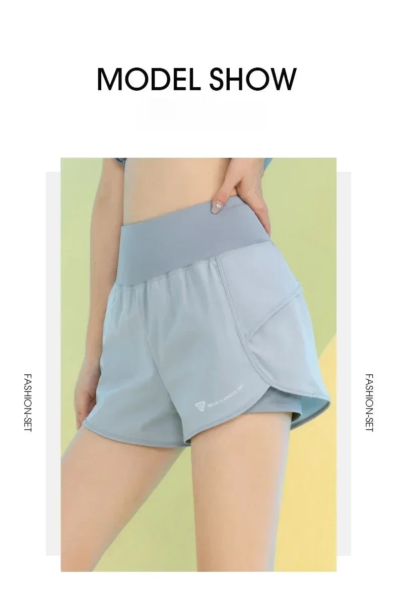 PHIGEER Yoga Shorts For Women Breathable Lightweight Gym With Pocket